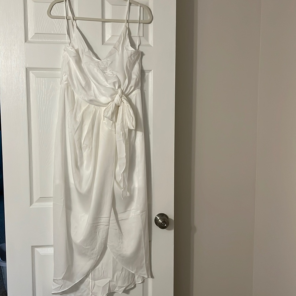 White silky dress